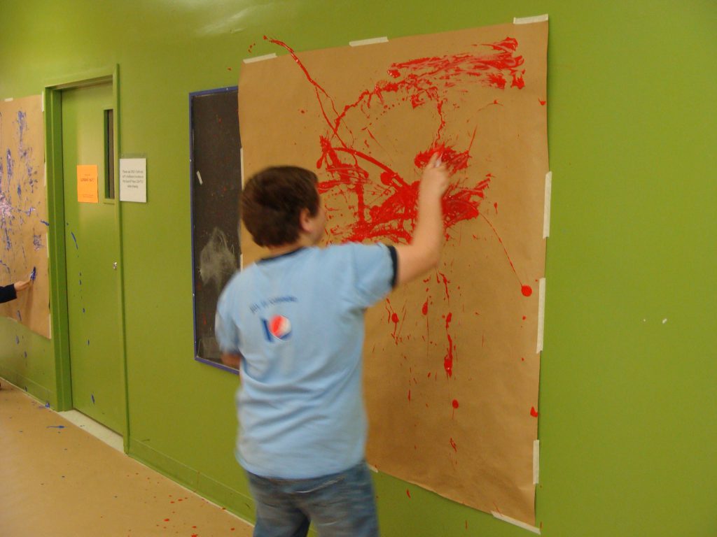 walk on red paint
