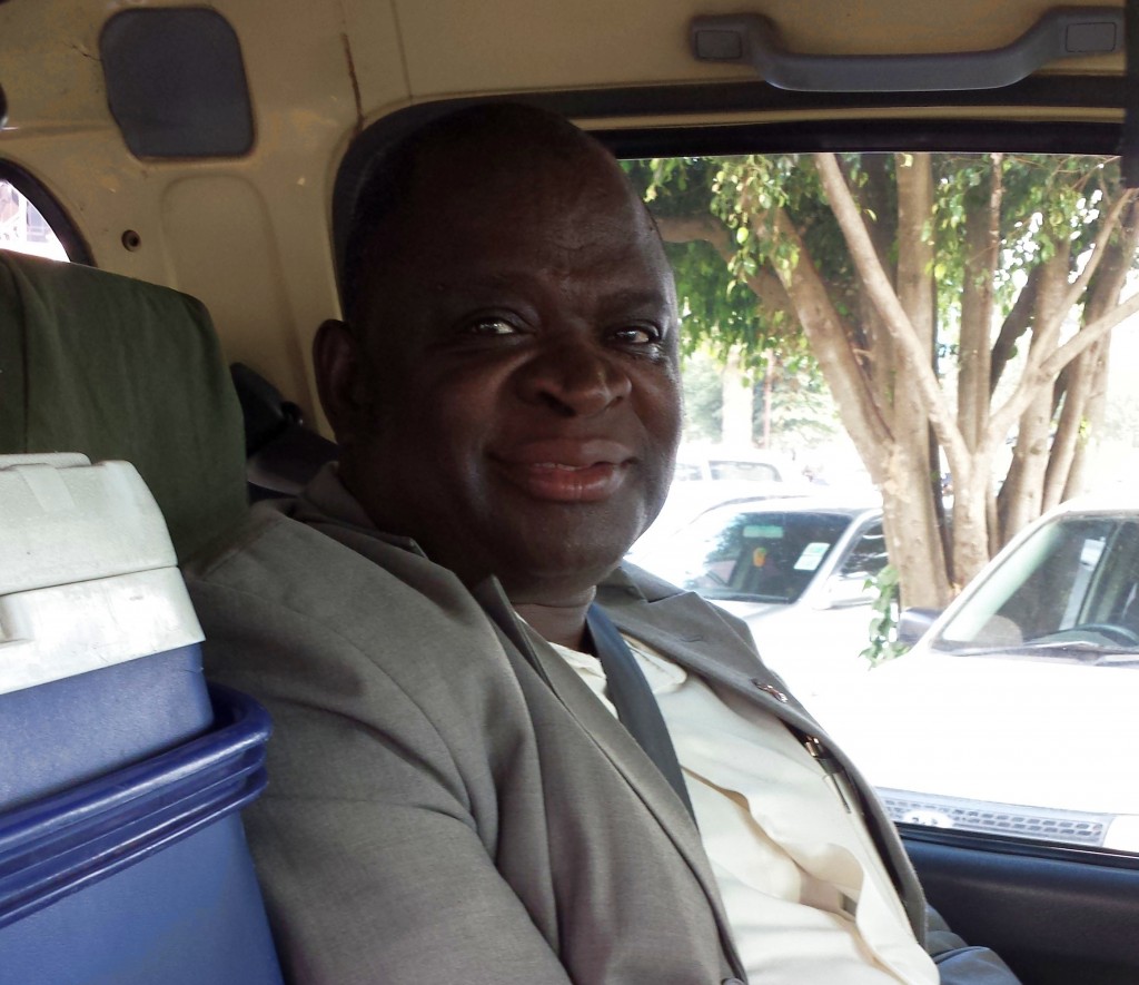 Here is Bishop Thuma who is sitting in the front seat of our van. He is Bishop of the Zambian Church and the President of the IBICA - The International Brethren in Christ Association.
