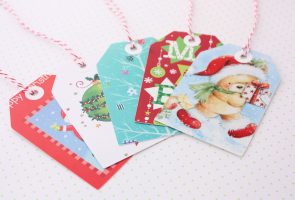 Christmas card gift tags
