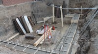 The footing for the foundation.